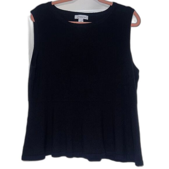 Liz Claiborne SLEEVELESS BLACK TOP SHELL Sz XL Soft Lightweight Stretch - Picture 1 of 7